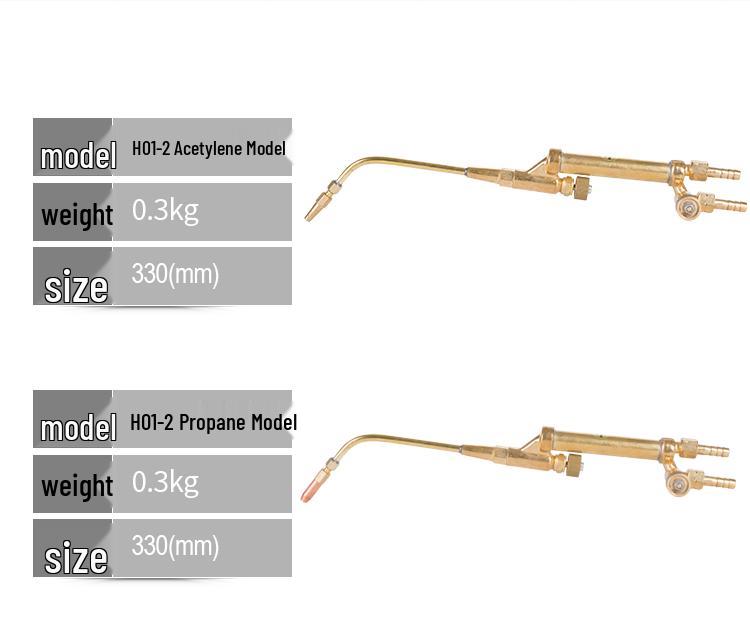 All-Copper H01-2 High-Temp Gas Welding Torch, 4L Propane/Acetylene/LPG/NG Portable Welding Accessory.