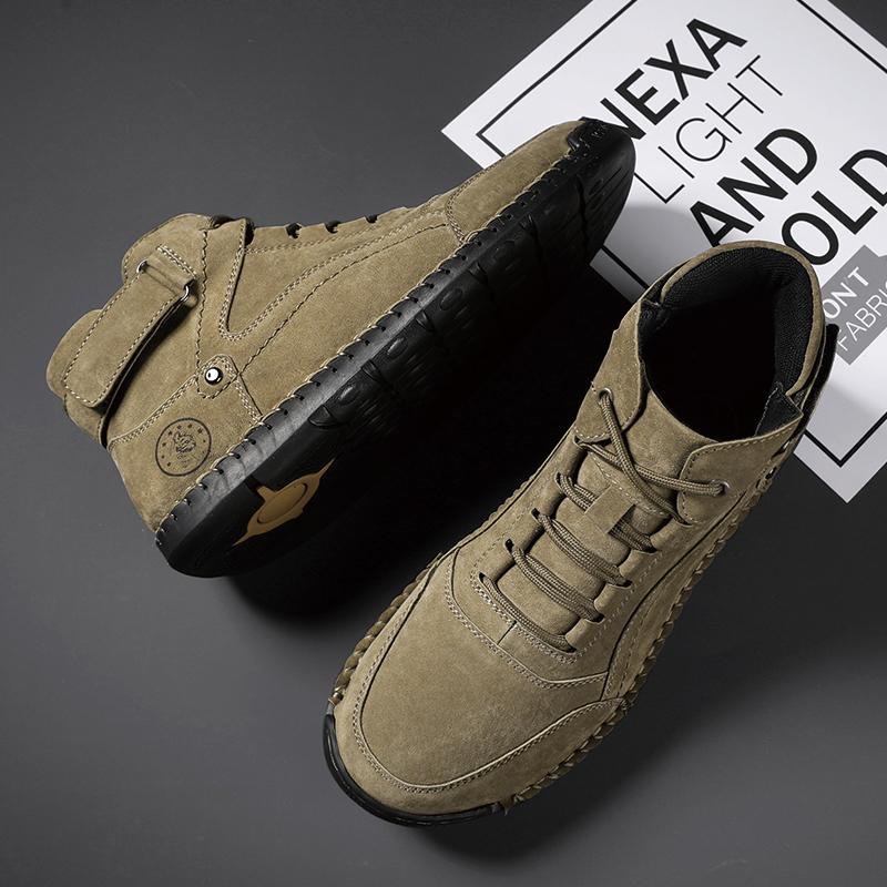 Mid-top Shoe Casual Sneaker Casual Shoe Ankle Boots Loafers Round Toe Leather  Fashion Sports and Leisure Non-slip Work Boots