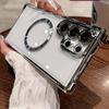 For Magsafe Clear Soft TPU Shockproof Cover For Samsung Galaxy S25 Edge S24 Ultra S23 FE S22 + Plus Magnetic Lens Film Plating Silicone Case