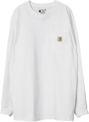K126 Long Sleeve Loose M Men's T-Shirt, Pocket, Workwear, Fit, White, [Used]