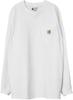 K126 Long Sleeve Loose M [Carhartt] Men's T-Shirt, Pocket, Workwear, Fit, White, [Used]