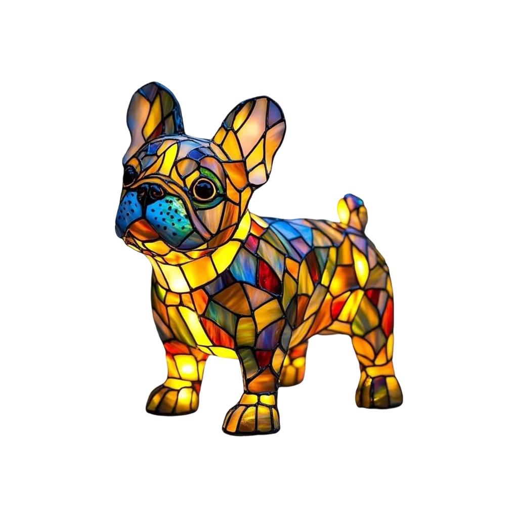 Stained Glass Table Lamp, Cute Pet-themed LED Light, Animal Series, A Perfect Gift For Pet Lovers.