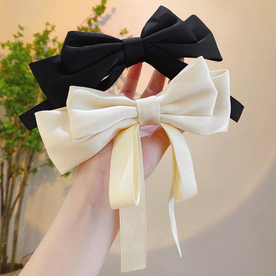 Hairpin Smooth Satin Hand-Sewn Three-Dimensional Ribbon Large Bow Hair Clip Hair Styling Tool Hair Accessories