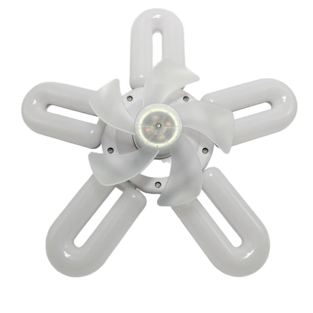 New Cross-border Remote Control 5-Blade Ceiling Fan with Stepless Dimming LED Light for Home, Bedroom, Dormitory