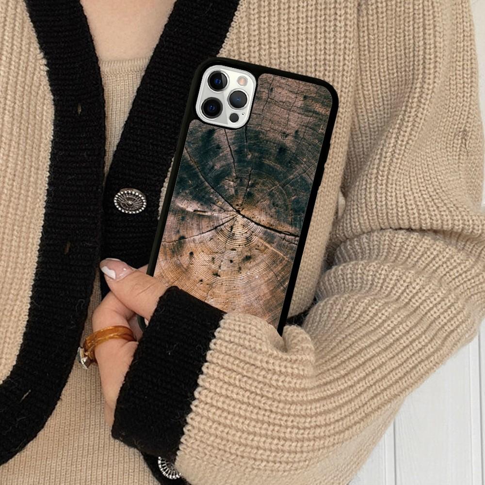 Wood Grain Phone Case Silicone PC+TPU For For iPhone  11 12 13 14 15 16 Plus Pro Max Cover
