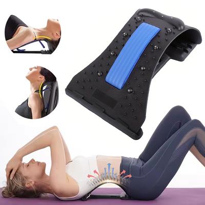 4Level Neck Stretching Stretcher Magnetic Therapy Adjustable Lumbar Massager Spine Reclining Cushion Support Cervical Spine Back