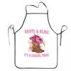 Western Cowboy Boots With Pink Hat And Flowers Apron Chef Cooking Tablier Bib Kitchen Cleaning Pinafore for Women Men Painting