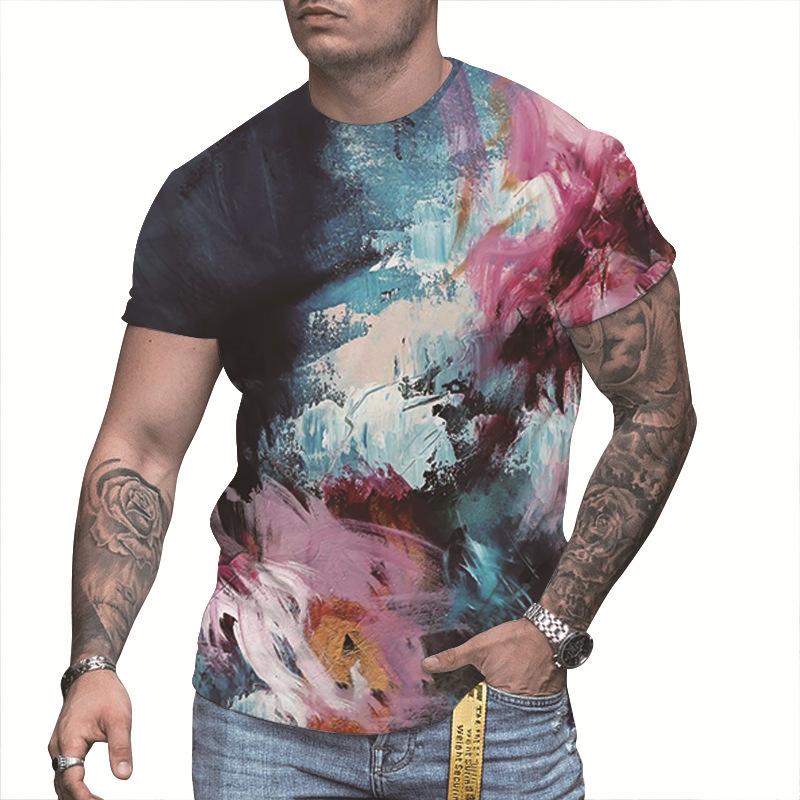 3D Digitaldruck T-Shirt, kurzärmeliges Oberteil für jugendliche Männer, vielseitig und atmungsaktiv