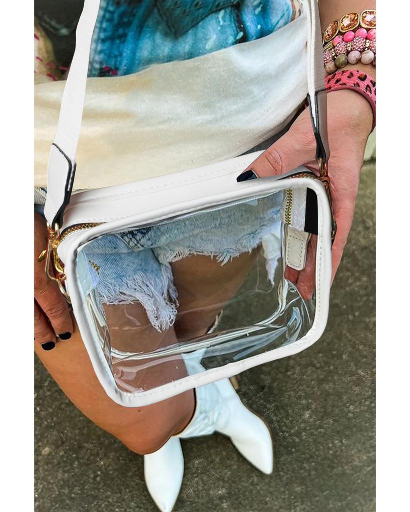 Azura Exchange Clear PVC Leather Strap Crossbody Bag - Pu Leather