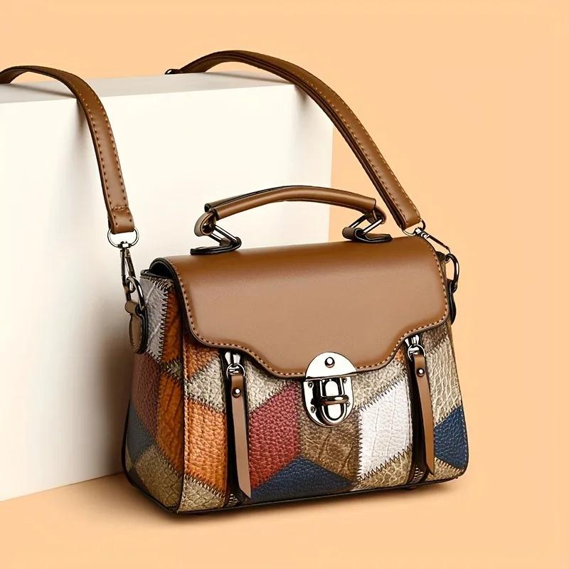 Vielseitige Hand-Schultertasche mit großem Fassungsvermögen, Modische Leder-Umhängetaschen für Damen, Geeignet für Pendeln und Bankette