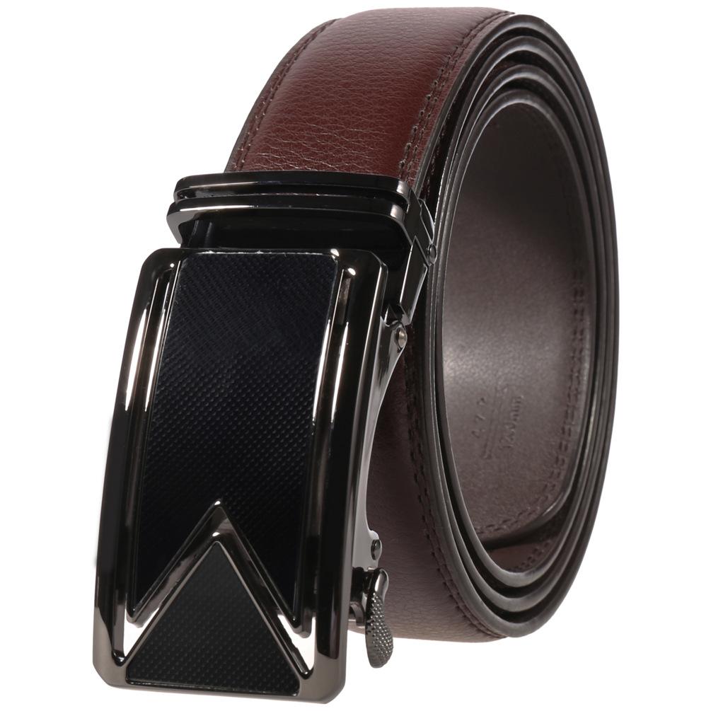 Men'S Belt Two-Layer Cowhide Automatic Buckle Belt, Business Belt Ly180-242-1