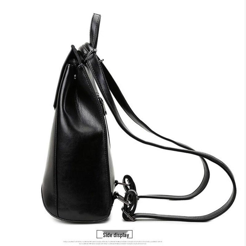 Mochila Universitaria Multifuncional Estilo Coreano de Cuero Genuino para Mujer 2026
