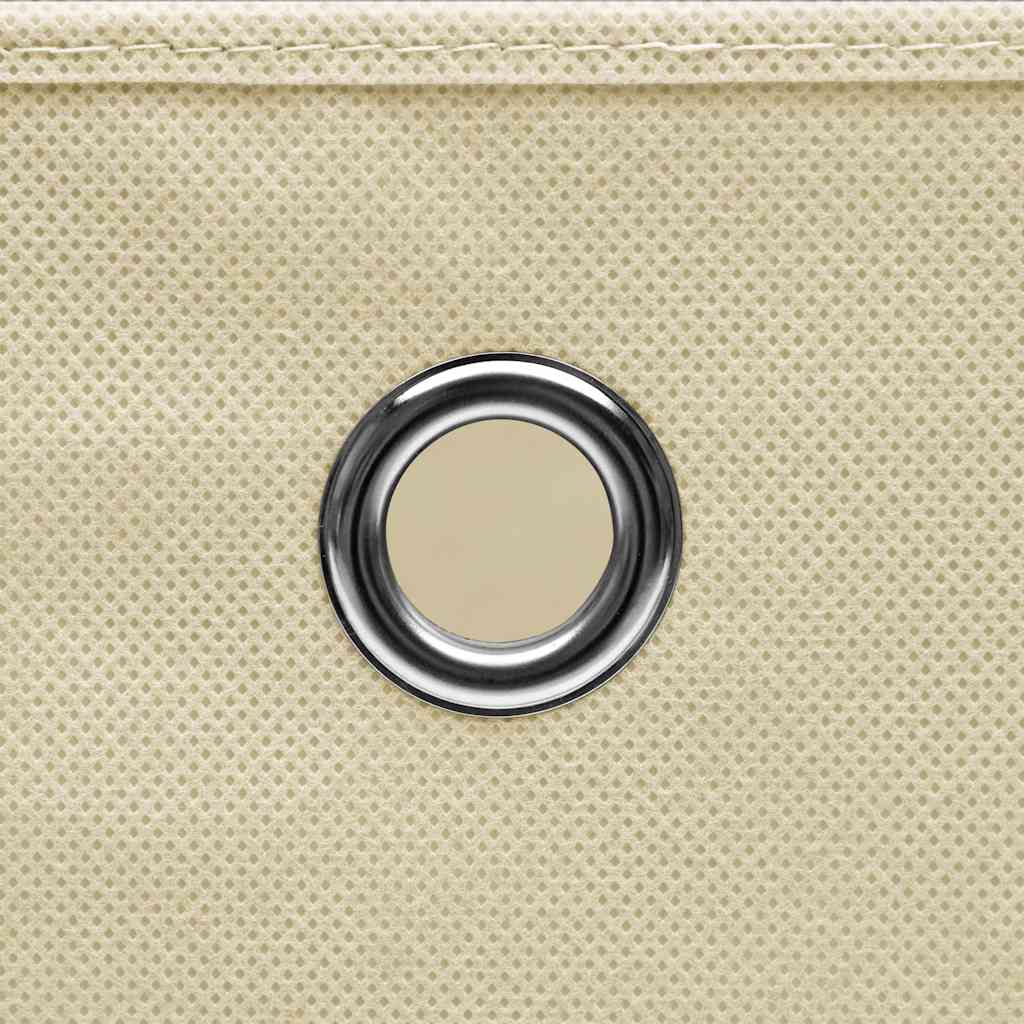 vidaXL Aufbewahrungsboxen 10 Stk. Creme 32x32x32 cm Stoff