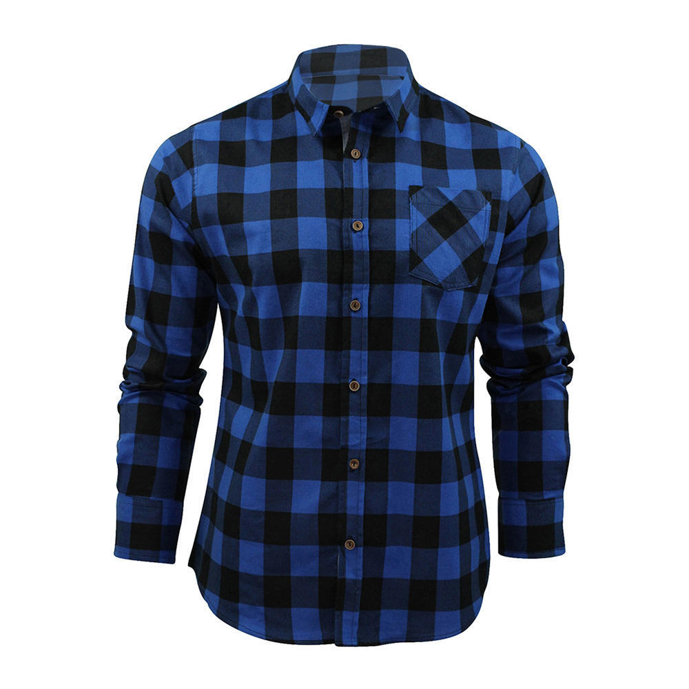 Men's Flannel Shirt Brushed Cotton Long 