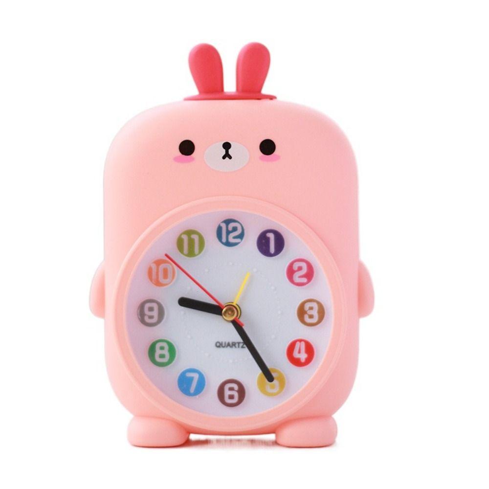 Funny Desktop Mute Clock Animal Pattern Small Desk Clock Creative Student Alarm Clock  Children's
