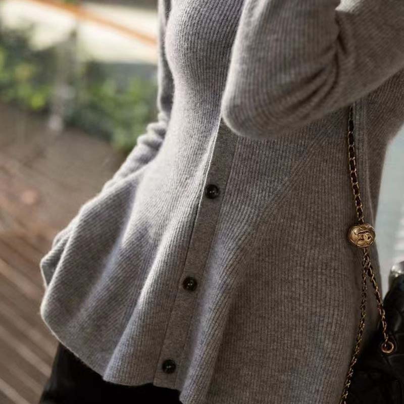 Cardigan Coat for Women Autumn Loose Long Sleeve Knit Cardigan V Neck Casual Solid Color Sweaters Jacket