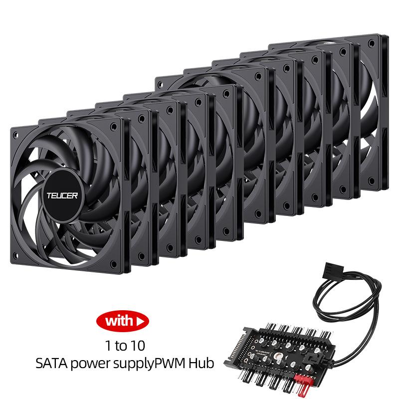Teucer UT-12015 Ultrathin 15mm Thinckness 12cm Chassis Fan 12V/4Pin PWM FBD Bearing PC Case Cooling Ventilator 1-10pcs with Hub