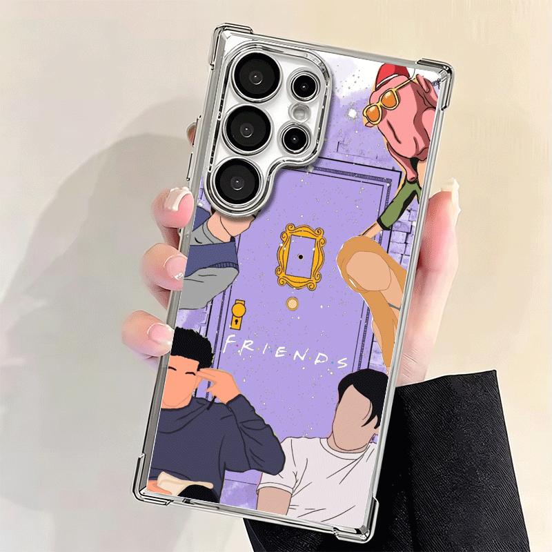 Friends Tv Show Theme Plating Phone Case For Samsung Galaxy S24 S25 FE S26 Edge S23 Ultra S22 S21 Plus S20 Anti-Fall Airabag Cov
