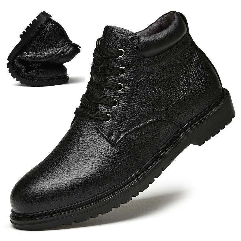 Fashion Famous Luxury Ankle Boots High Quality Mens Shoes Genuine Leather Casual Shoes Men Cow Leather Dress Warm Winter Boots for Men