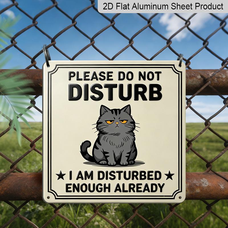 2D Flat, 1pc, Vintage Metal Aluminum Decorative Sign, Please Do Not Disturb I Am Disturbed Enough Already, Retro Wall Art, Home Decor for Bedroom 20*20cm