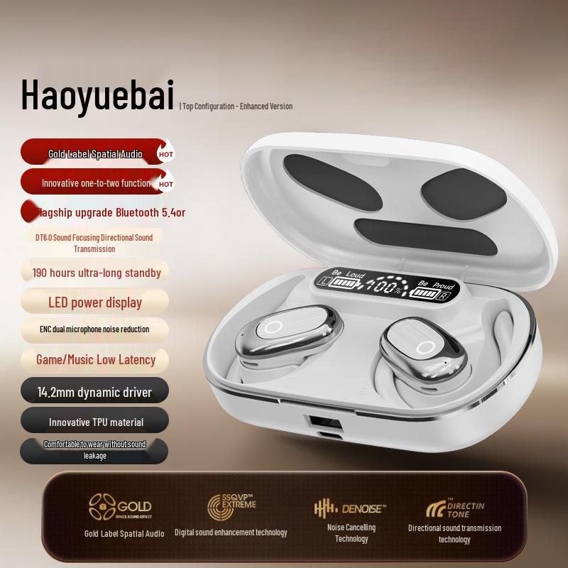 2025 J28 Bone Conduction Bluetooth Headphones: In-Earless, Long Battery Life, Mobile Phone Charging, Ideal for Travel and Cycling.