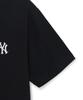 Emelbi Sportive Cursive Back Letter Short Sleeve T-Shirt Ny (Black)