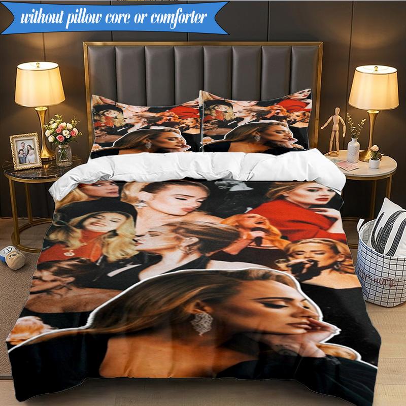 A-dele's Pop Music 3pcs K-pop Music Group Bedding set,Ideal for Bedroom, Dormitory,Including Duvet Cover And 2pcs Pillowcases,Fan Gifts