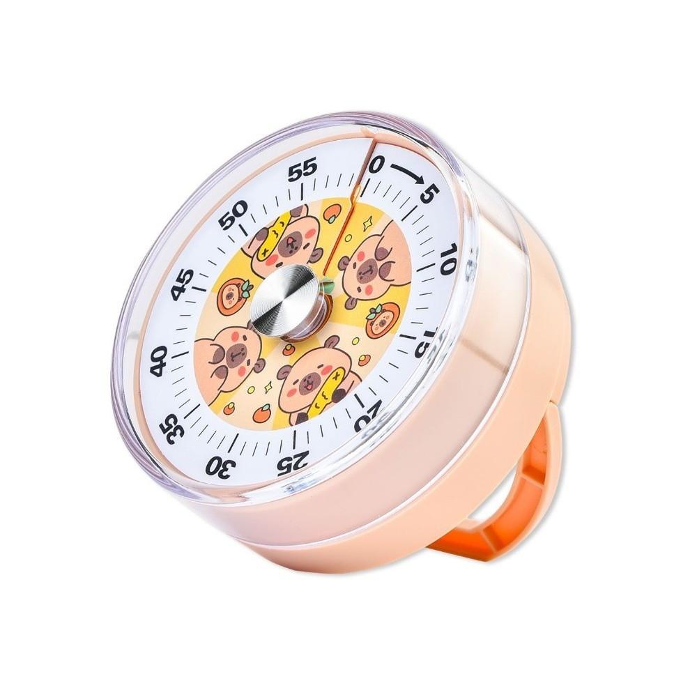 Silent Operation Cartoon Capybara Countdown Timer Magnetic Base Kitchen Desk Timer  Study Time бежевый