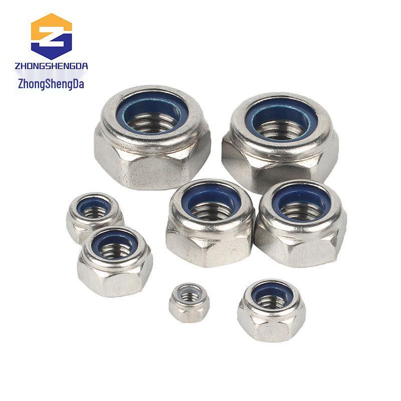 304 Stainless Steel Nylon Self-Locking Nut, Galvanized Anti-Slip Cap (M3M4M5M6M8).