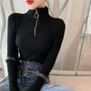Plus Size Women's Half High Neck Zipper Bodycon Sweater - Autumn/Winter 2022 Collection