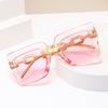 3pcs/Set Women's Square Frame Trendy Fashion Glasses With Chain Decor For Daily Life Elegant Shades Beach Accessories