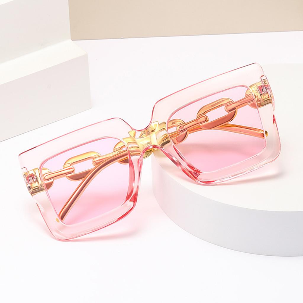 3pcs/Set Women's Square Frame Trendy Fashion Glasses With Chain Decor For Daily Life Elegant Shades Beach Accessories