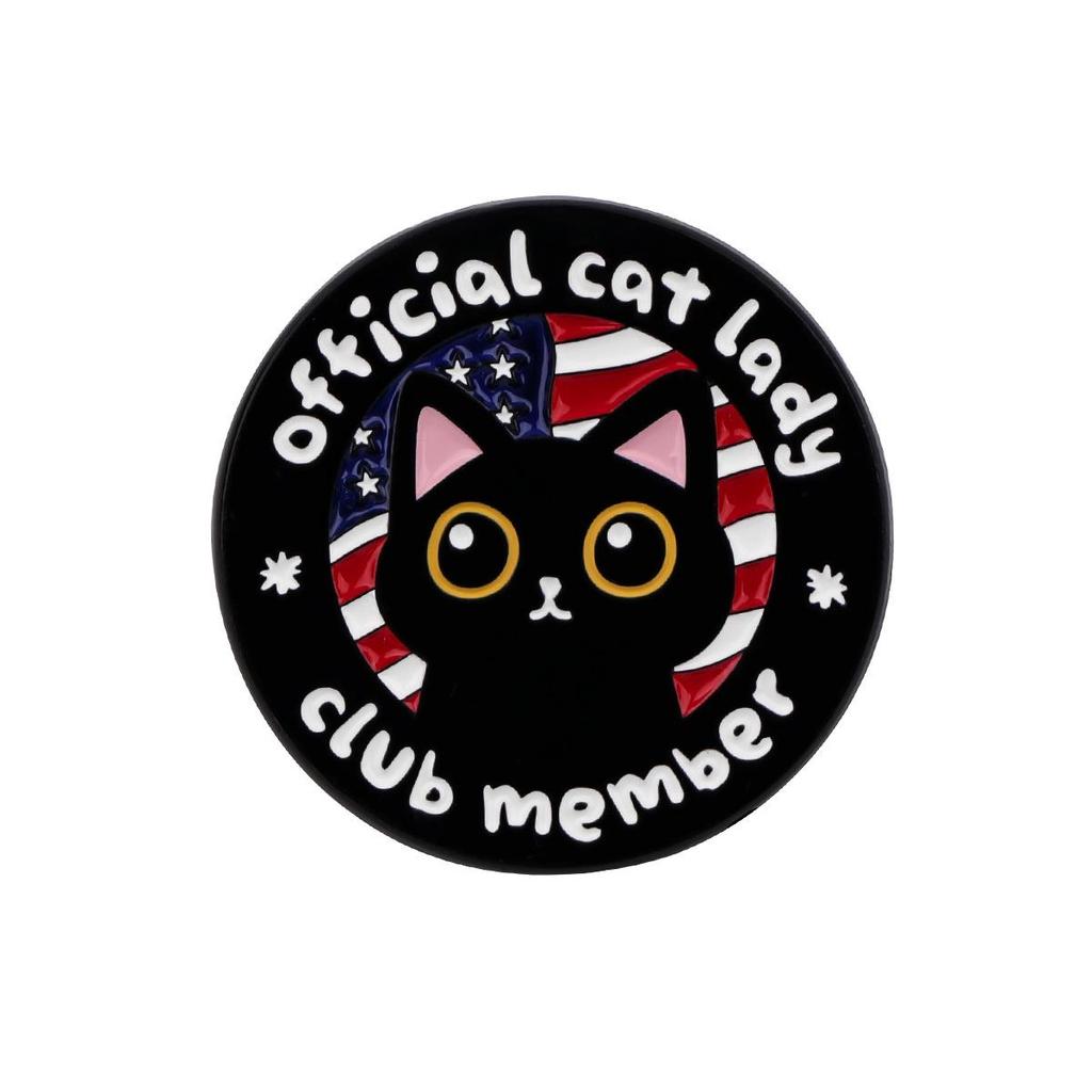 Cartoon Black Cat Brooch Pin - Cute Metal Alloy Accessory for Women and Backpacks