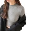 Slim Slim Long-sleeved T-shirt for Women Early Autumn New Solid Color Navel-baring Inner Layered Shirt Round Neck Short Top
