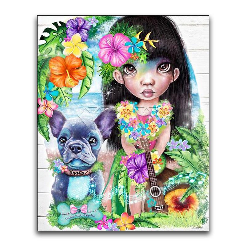 5D-Diamant-Malerei-Set zum Selbermachen, Bildschirmmädchen, Diamant-Stickerei, Strass-Dekorationen für Zuhause