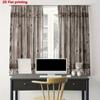 2pcs- Classic Barn Door Pattern Printed Curtains   Window Decorations   Home Decorations   Room Decorations