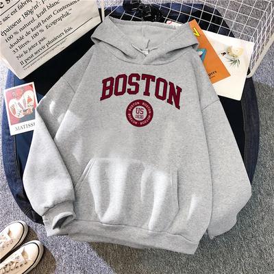 Boston City Us Founded In 1630 Hoodies Women Pullovers Fashion Casual Female Hooded Basic All Match Clothing Loose Sweatshirts