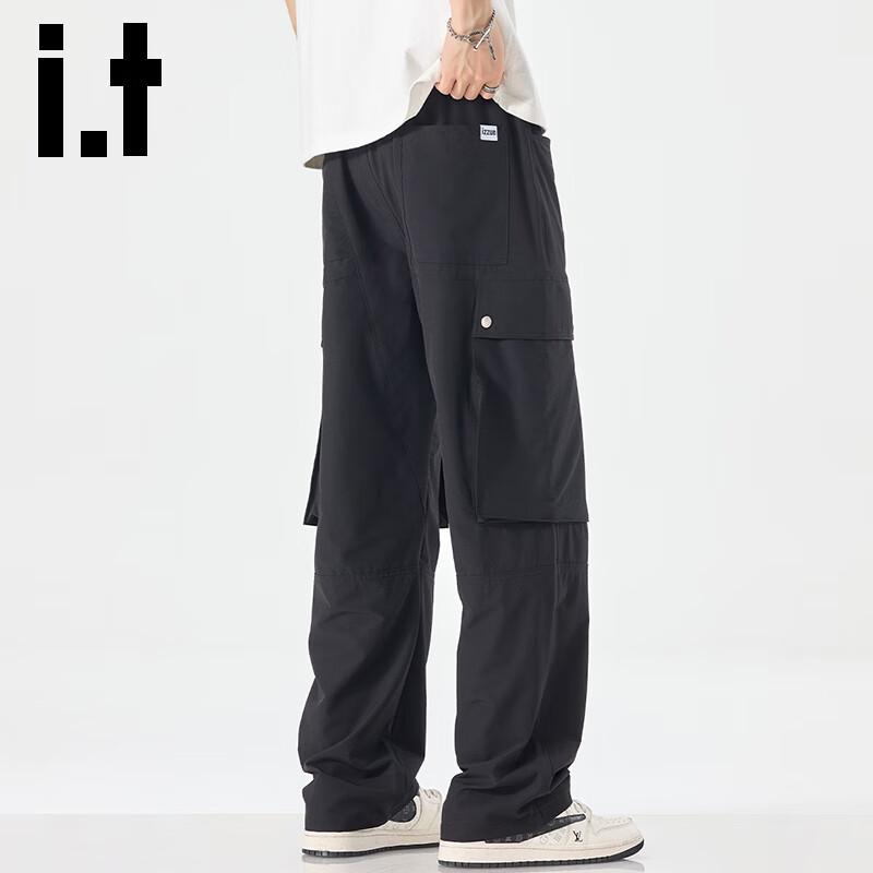 izzue it Men's Ice Silk Straight Cargo Pants
