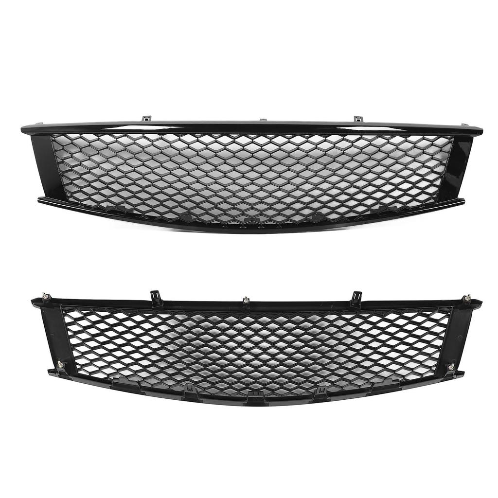 Gloss Black Mesh Front Bumper Grille Grills for G37 2 Door Coupe Convertible 2008 To 2013