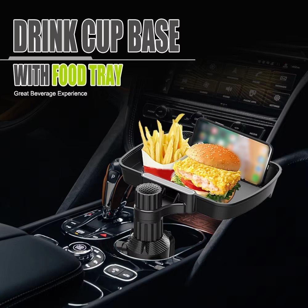 Detachable Design Cup Holder Food Trays 360° Rotation Vehicle Eating Tray Table  Drink