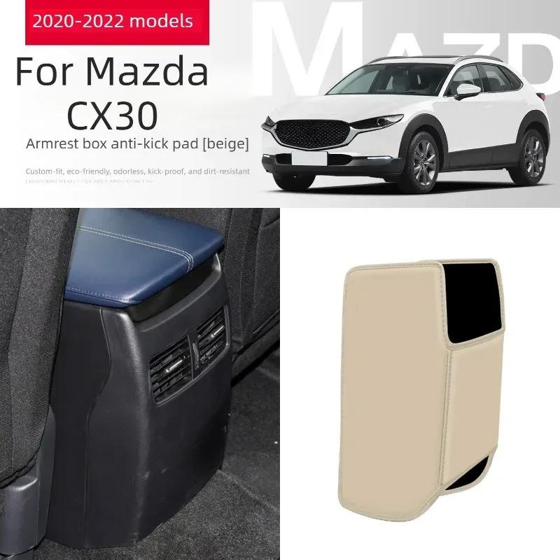 Auto-Innendekorationszubehör für Mazda CX5/CX30 2017-2024 Armlehnenbox Anti-Tritt-Matte, Rücksitz-Luftauslass-Schutzabdeckung