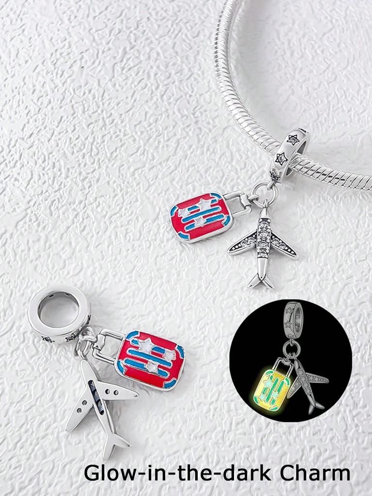 Charms Plata Travel Luggage Camera Bead Charm Copper Plated Fit Charms Copperoriginal Bracelet For Jewelry Making Diy Charm