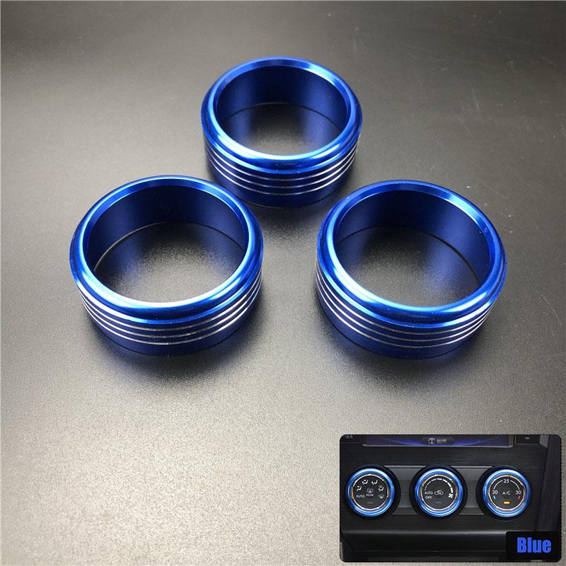 3Pcs/Set Car Styling AC Adjustment Knob Decorative Ring For Subaru Forester Impreza XV Crosstrek WRX Levorg Auto Accessories