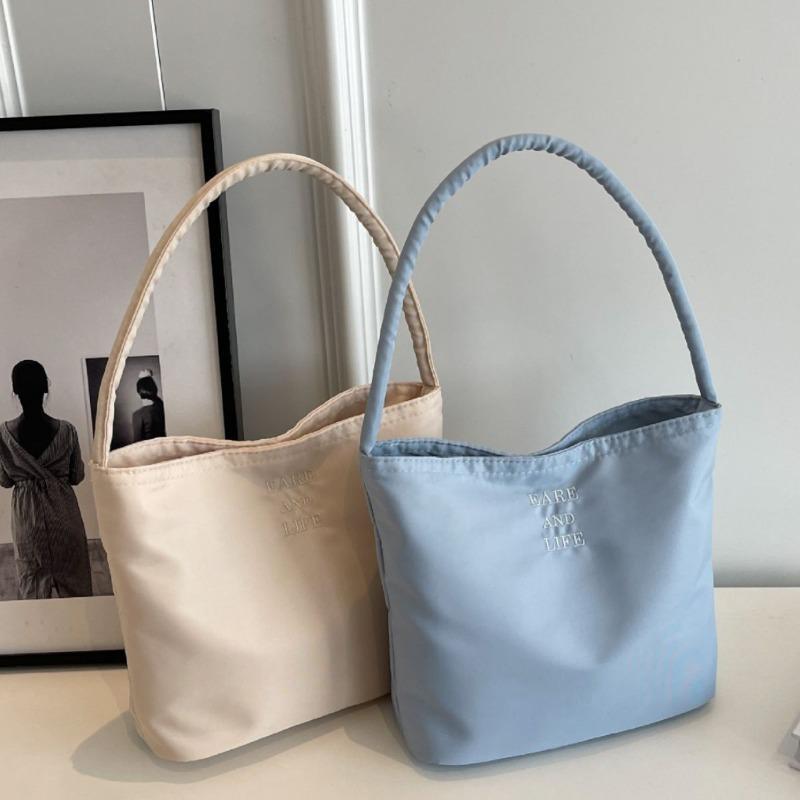 Women's Bag Handbag Summer New Embroidered Armpit Bag Versatile Commuter Shoulder Bucket Bag Nylon Bag