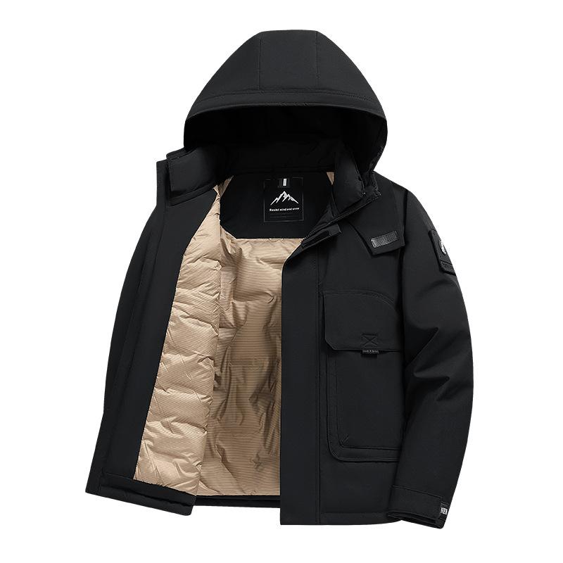 

Мужская пуховая курткаОсень и Зима Куртка из пуха белой утки Толстая Теплая Повседневная Пуховая куртка Уличные Мужские Парки S