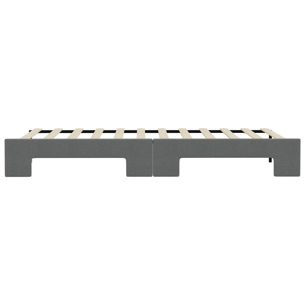 Pull Out Daybed Dark Gray 80 X 200 Cm Fabric