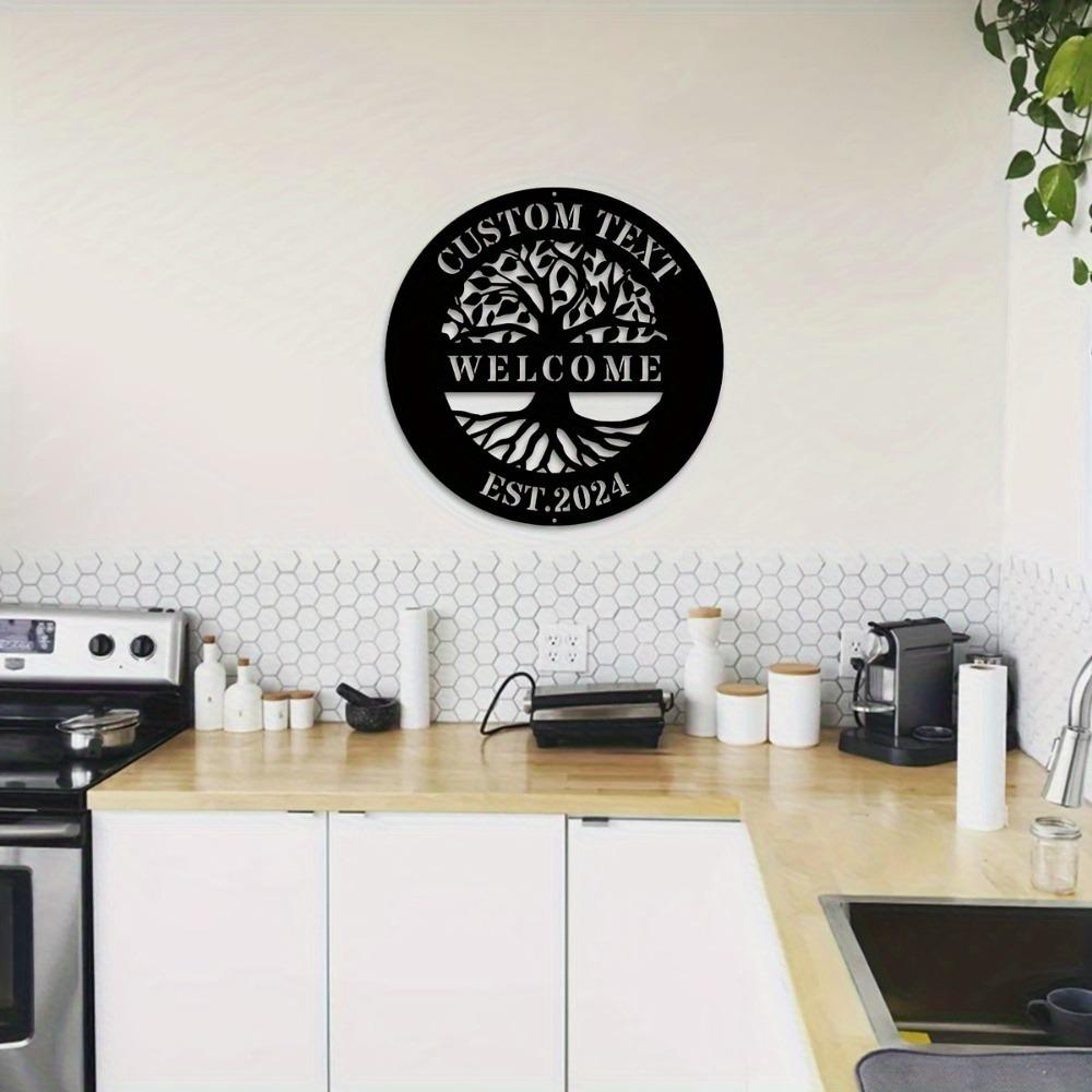 Metal Wall Art Tree of Life Customizable Family Name House Number Sign