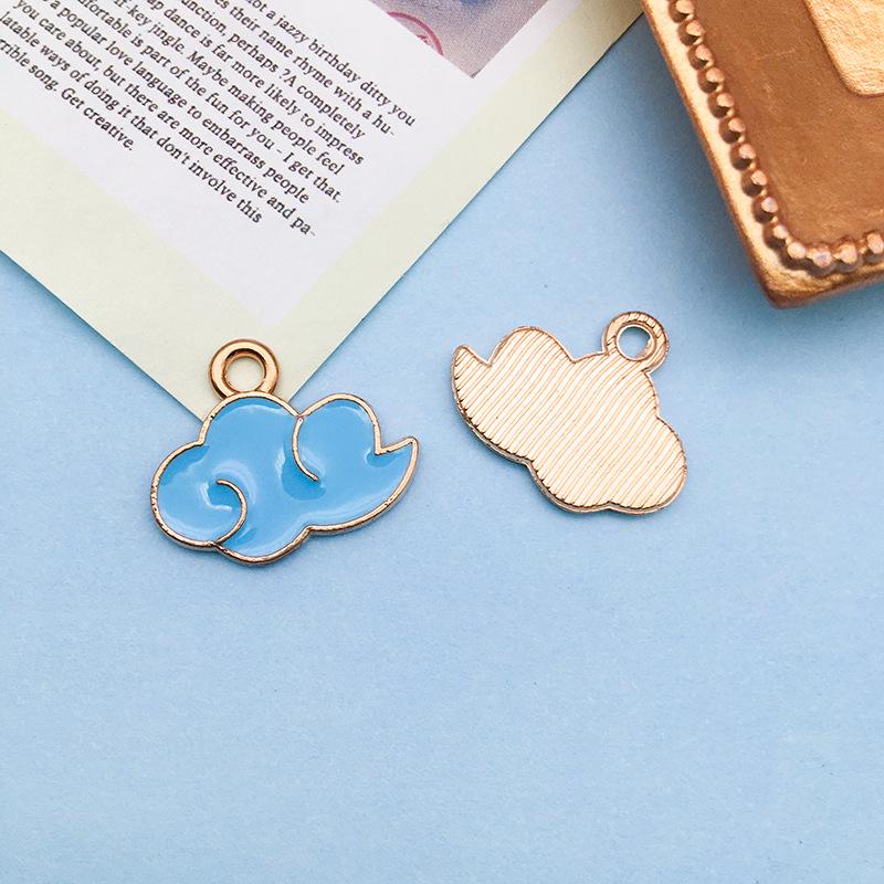 

Set of 10 Cute Cloud Charms Drip Oil Alloy Pendants for Jewelry Making and Keychain Accessories