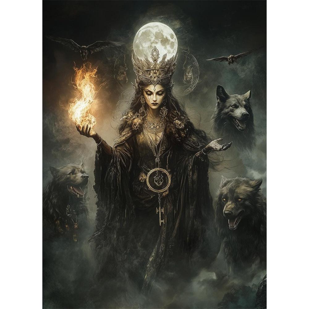 Τατουάζ Γοτθικού Στυλ Κατάρα Τρόμου Γυναίκα Πολεμίστρια Ζωγραφική με Διαμάντια 5D DIY Κιτ Εκτύπωσης Μοτίβων Τέχνης Καμβάς Παζλ Ψηφιδωτό Ράψιμο Διακόσμηση Σπιτιού