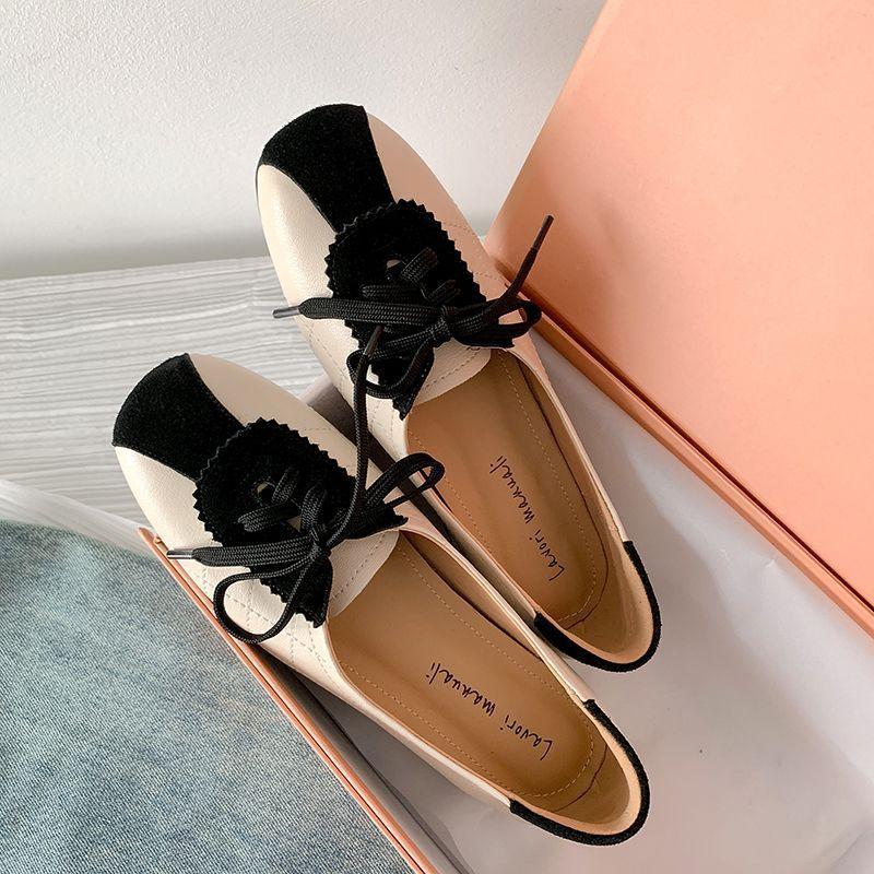 Shoes women's new leather flat bottom inner height increase temperament versatile fashion lazy commuting shallow mouth single shoes